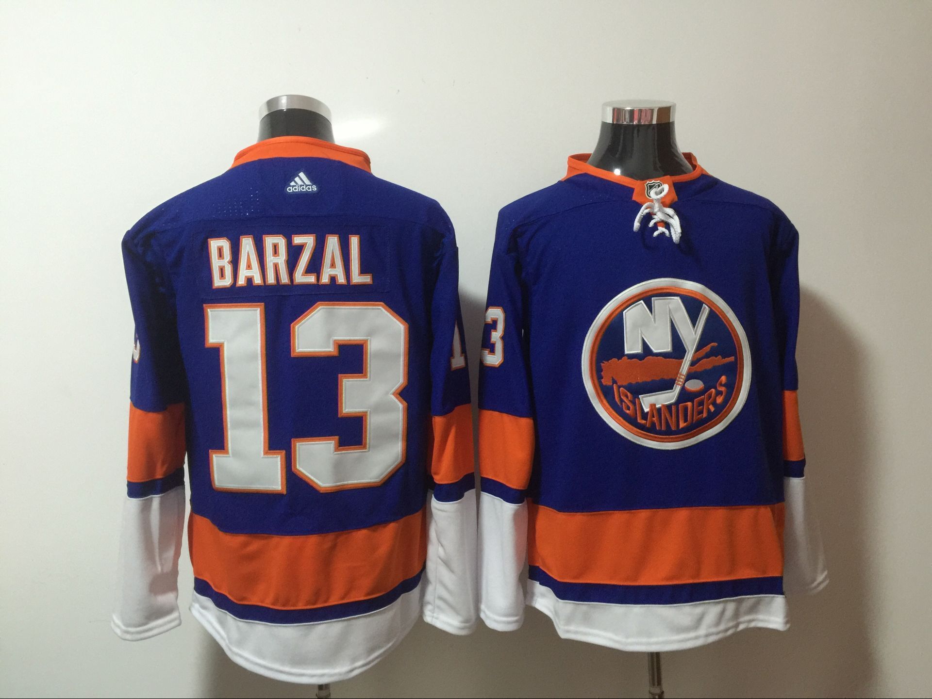 Men New York Islanders 13 Barzal blue Adidas Hockey Stitched NHL Jerseys